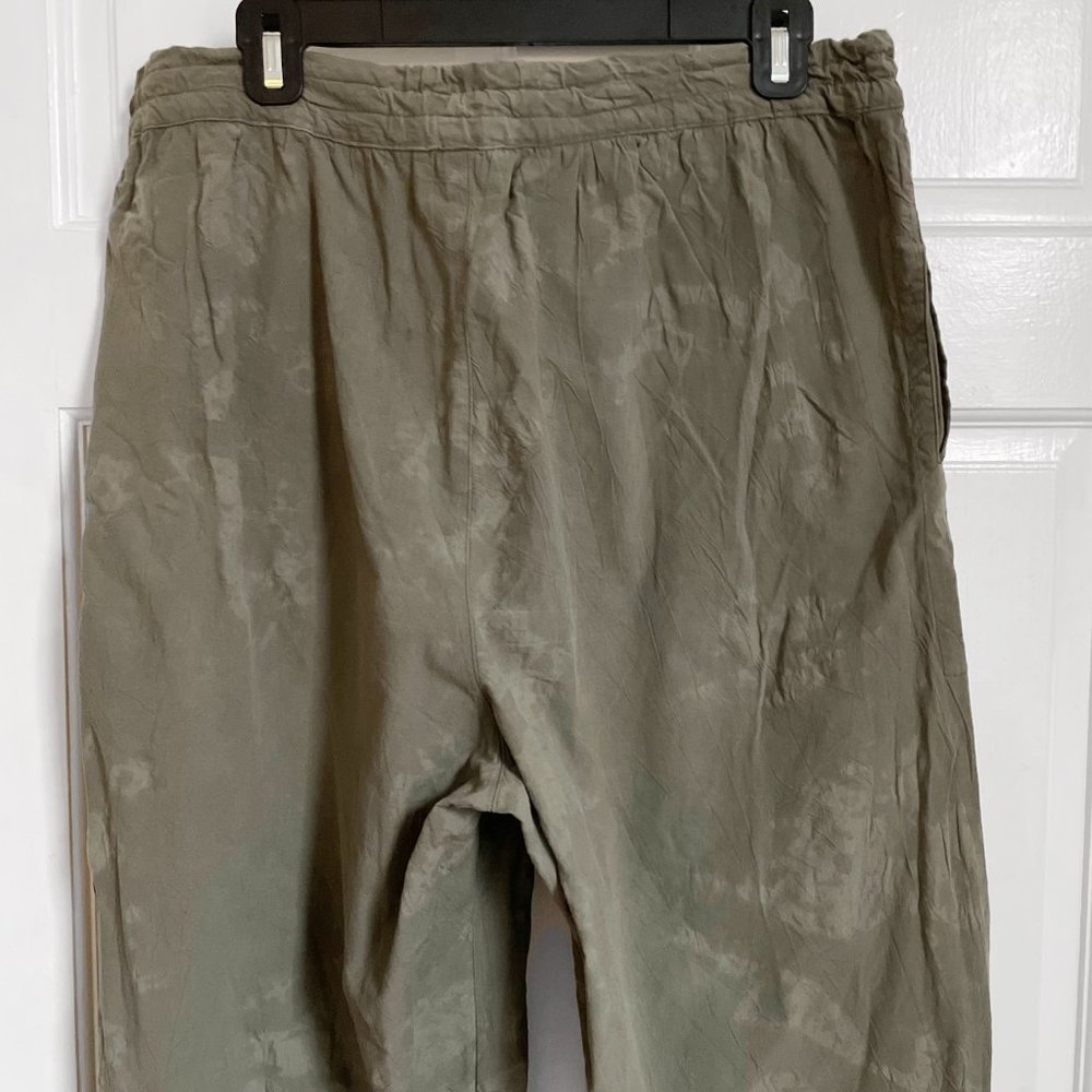 Issey Miyake Set Pants & Top Size 9 M L Green Dye Drawstring Ruching Vintage 90s - Picture 10 of 12